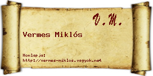 Vermes Miklós névjegykártya