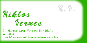 miklos vermes business card